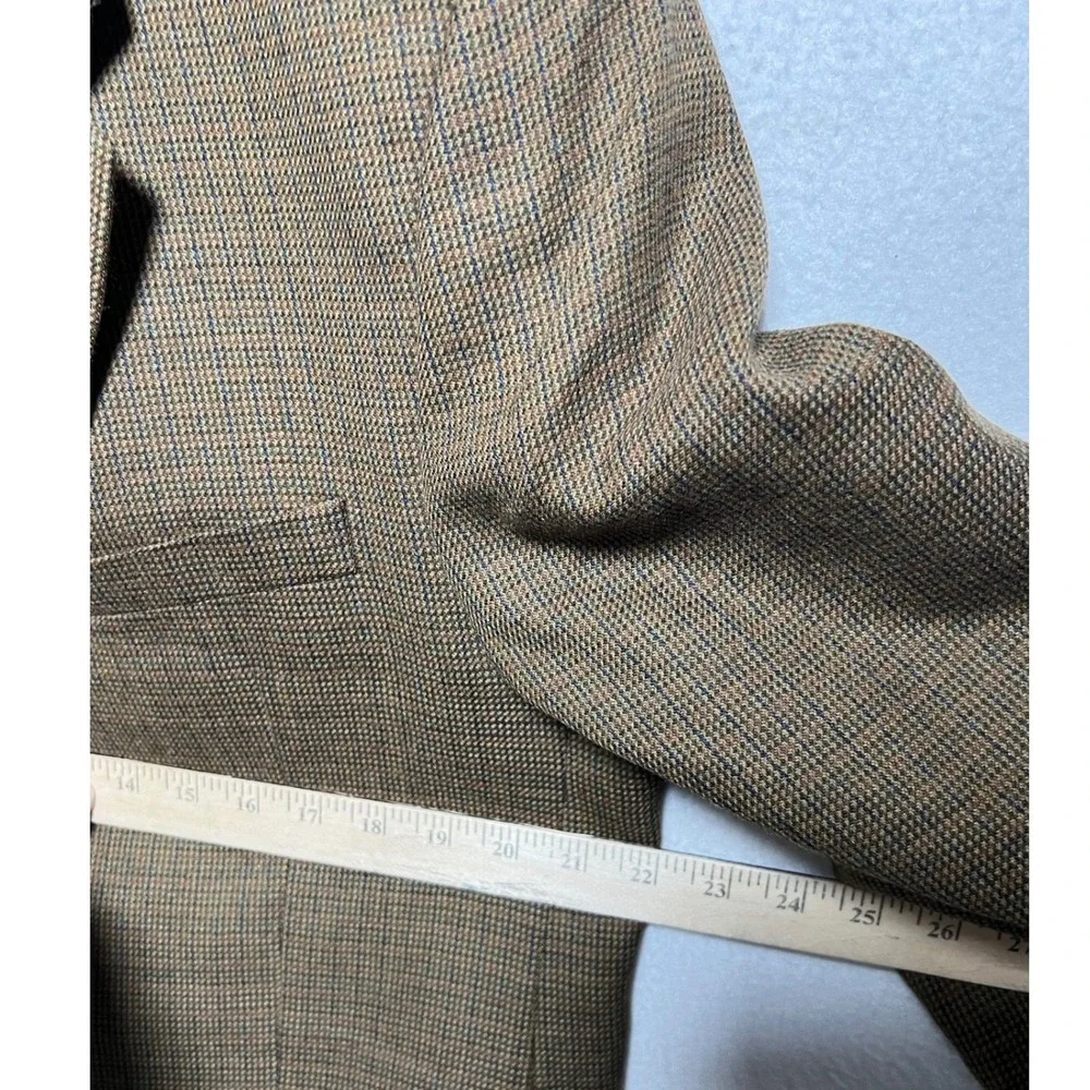 Lauren Ralph Lauren Mens 42R Brown Plaid Wool Blazer‎ Jacket Sport Coat